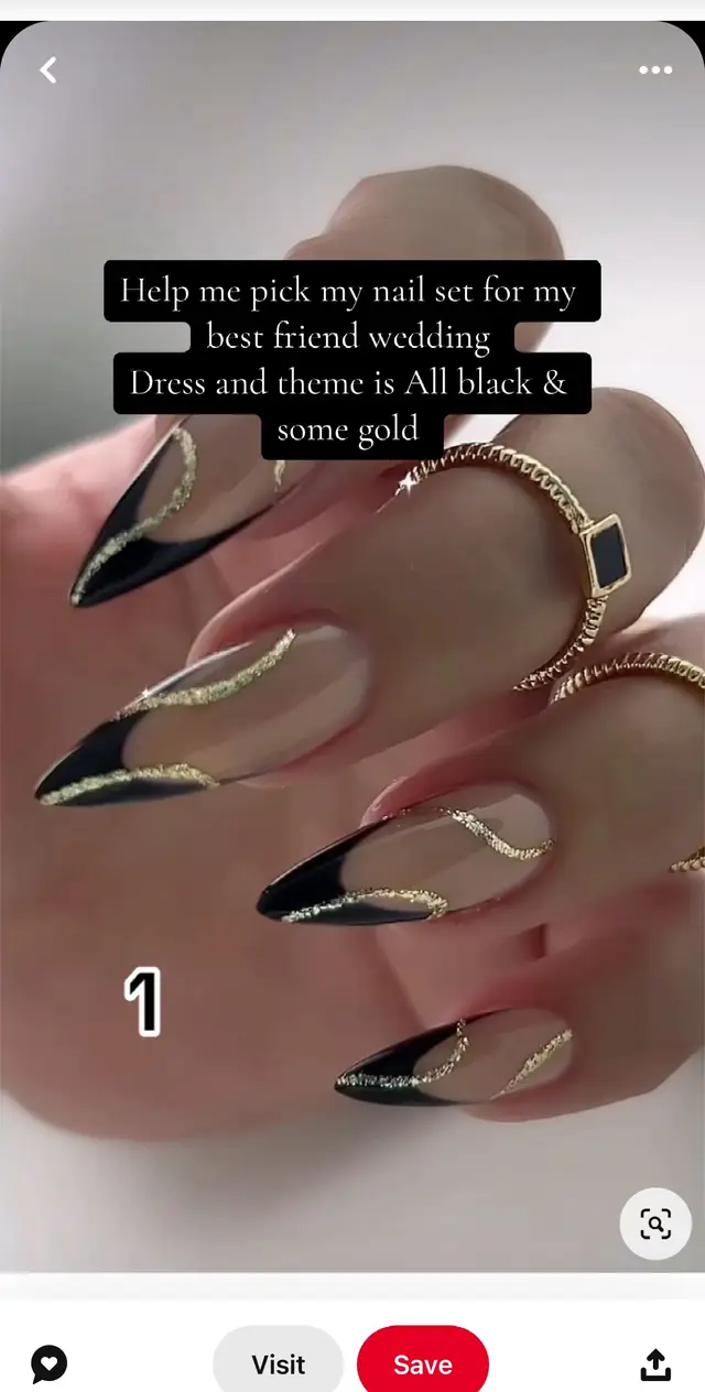 Which one? Wedding nails 🖤 #foryou #weddingtiktok #wedding #nailsart #fyp 