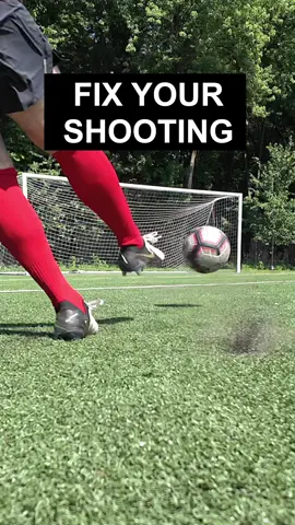 Common Shooting Mistakes and How to Fix Them Mistakes:  ❌ Striking the ball with your toe reduces your power and accuracy.  ❌ Striking the side of the ball causes it to spin away from the goal.  ❌ Planting your support foot behind the ball causes you to lunge.  ❌ Leaning backwards will cause the ball to go up instead of straight. Corrections:  ✅ Strike the ball with your instep/shoe laces.  ✅ Strike the center of the ball.  ✅ Plant your support foot in line with the ball.  ✅ Keep your body over the ball. #soccertraining #footballtraining #soccerskills #footballskills 