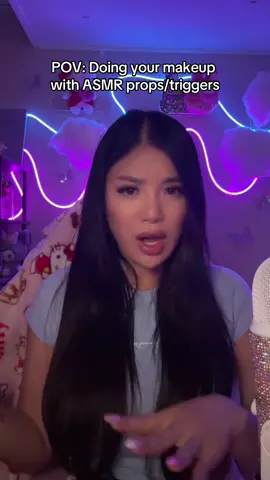 Who needs makeup when you got asmr props ✨ #asmr #asmrpov #asmrmakeup #asmrpersonalattention #fyp 