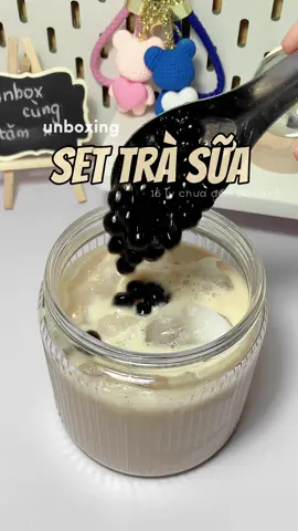 Trà sữa trân châu đường đen với tăm nhaaa🛒🤤#xuhuong #fyp #unboxing #settrasua #trasuatranchauduongden 