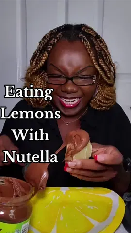 Replying to @saculvoksegeEating Lemons With Nutella as requested! #eatinglemons #nutella #asmr #lemontok #eatingsounds 