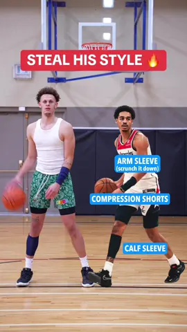 STEAL JPs STYLE 🔥 #jordanpoole #basketballaccessories #compressionshorts #calfsleeve #armsleeve #fyp 