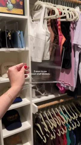 3 ways to use another closet organization favorite: shelf dividers 👚👖👟✨ #closetorganization #closettour #closetinspo #organizingtips #organizedgirlielifestyle 