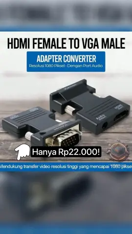 Adaptor Converter HDMI Female to VGA Male 1080P Audio Port - HV1002 baru Hanya Rp22.000! #wibgajian #yariz 