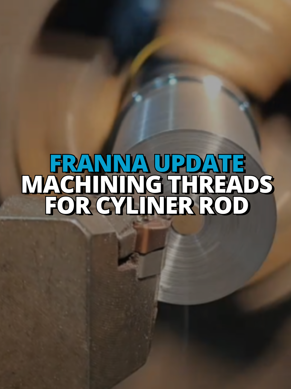 Machining thread for cylinder rod! Getting these parts ready for assembly!  #crane #franna #cuttingedgeengineering  #workshop  #engineering #machining