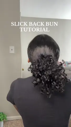slick back bun tutorial on curly hair ➰ #fypage #blackgirltiktok #curlhair #curls #curlyhair #3b #3c 