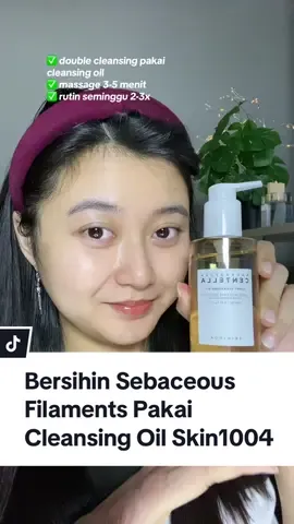 Tips buat bantu kurangi sebaceous filaments. Sebaceous filaments itu normal. Tapi bisa dibuat lebih samar dengan rutin bersihin pakai cleansing oil sambil dimassage bbrp menit👌🏻 #sebaceousfilament #cleansingoil 