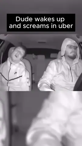 Dude wakes up and screams in uber #uber #scary 
