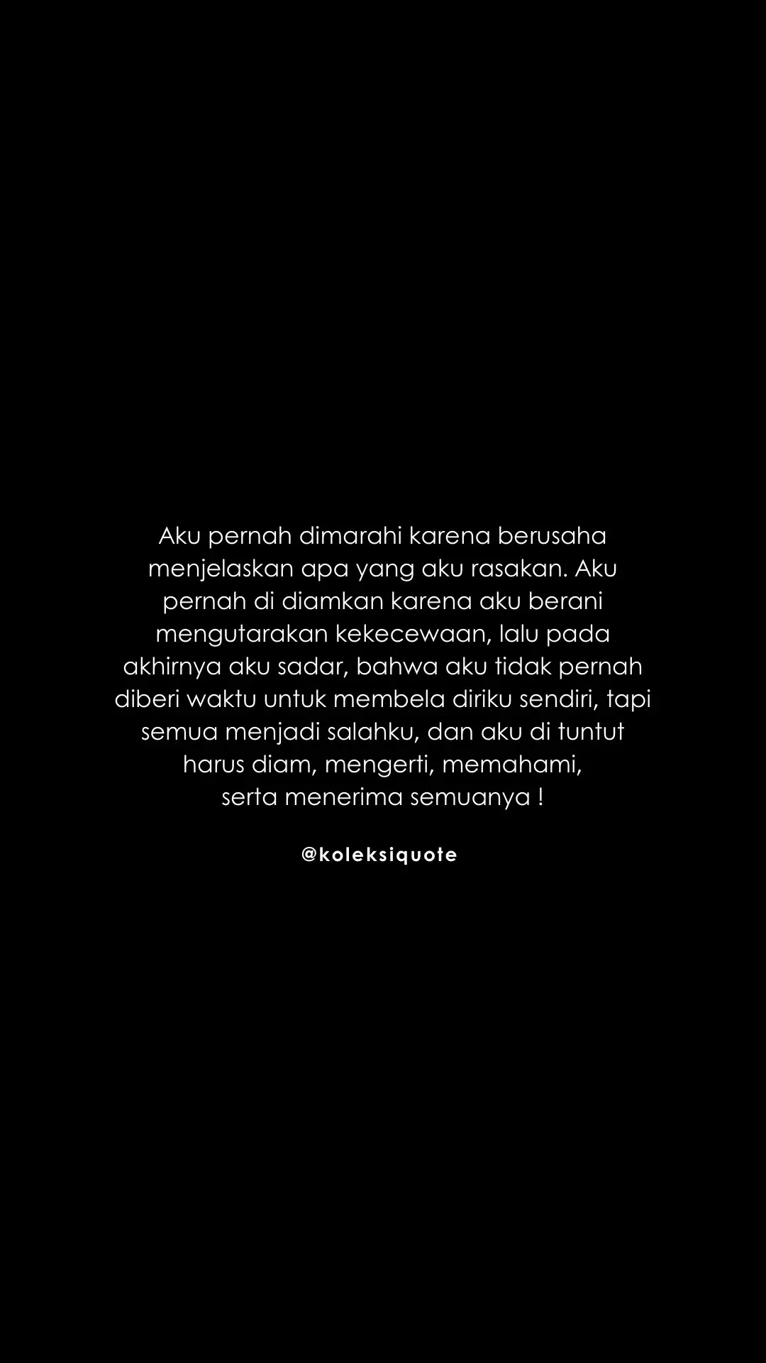 #fypシ #quotes #marah #fypシ゚viral #Koleksiquote #creditsetitikrindu #setitikrindu #diam #rasakan #salah #menerima #semuanya 