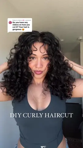 Replying to @Valerie 🌸 curly haircut with bangs and layering done at home! 