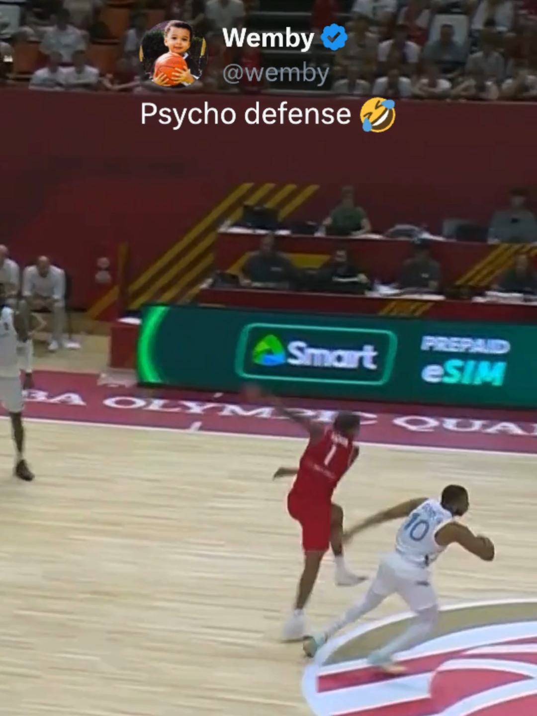 Sochan’s defense in @wemby’s words 🤣 #FIBAOQT