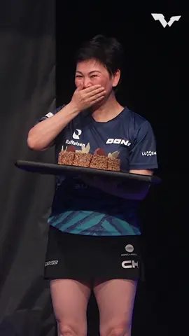 She’s lovinggggg it 🥰 Happy birthday to, we dare say, one of the cutest humans alive: Xia Lian Ni 🎂 #PingPong #TableTennis