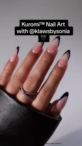 @Klawsbysonia creates the cutest nails that are sure to steal your hearts using our NEW Kuromi Neutrals French Gel-X® Kit in collaboration with @hellokitty and Friends! 🖤 #Kuromi #HelloKittyandFriends #Nails #ApresGelX  #KuromiNails