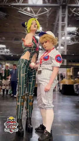 Jolyne Cujoh and Emporio Alniño cosplay from the Jojo's Bizarre Adventure Stone Ocean (JJBA) anime and manga series, recorded at Animecon UK Birmingham 2024 by Comic Con News Jolyne Cujoh is the fierce and determined protagonist of JoJo's Bizarre Adventure: Stone Ocean, the sixth part of the popular manga and anime series created by Hirohiko Araki. She is the daughter of Jotaro Kujo, a former JoJo protagonist, and inherits his Stand abilities. Her Stand, Stone Free, allows her to unravel her body into strings, giving her versatile and powerful combat abilities. Emporio Alnino is a key ally of Jolyne in Stone Ocean. He is a mysterious boy who has been living secretly within the Green Dolphin Street Prison, where the story takes place. His Stand, Burning Down the House, allows him to access a hidden room and other ghostly objects, providing crucial support to Jolyne and her friends. JoJo's Bizarre Adventure: Stone Ocean follows Jolyne as she navigates the treacherous prison environment, battling Stand users and uncovering a conspiracy involving her father. The series is known for its unique art style, imaginative Stand powers, and intricate plot twists, making it a beloved part of the JoJo's Bizarre Adventure franchise. Cosplayer : @:)  and @toothfairycos video : @Murat Can Kuscu  #jojosbizarreadventure #jjba #jolynecujoh #animecosplay #jojo #cosplay #stoneocean #comicconnews 