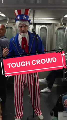 Uncle Sammy is back on the subway! #fyp #unclesam #comedian