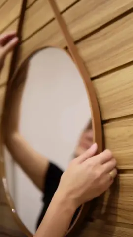 Espelho Adnet 30cm com Alça de Couro e Suporte para Banheiro Quarto Sala #shopee #achadosdashopee #decoracao #casabonita #casabonita 