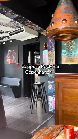 We loved this bar in Copenhagen! It is half way between central station and cityhub hostel. The staff are friendly and the decor is fantastic. Not everyones cup of tea but certainly is mine ☕️  #copenhagen #denmark #travel #beer #zeppelin #zeppelinrockbar #fyp 