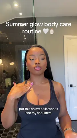 Replying to @SugarB❤️ my little secret combo for the perfect summer body glow! ft. @Biotherm lait corporel which smells like summer in bottle 🍋 and keeps my skin hydrated all day combined with @Armani beauty Fluid Sheer 💛 ! #AD #glowyskin #hydratedskin #summerskincare #summerglow