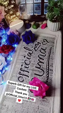 Thank you for the great Gift sent to my LIVE! Your appreciation for my content means a lot to me. @Official_Uma15 🇵🇸🇬🇧❤️ #livegift #confetti 