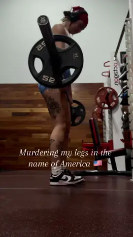 Happy 4th - Leg day ❤️💙🤍 - The gym closes at 1 today so we had an early lift  - Barbell RDLs Hip thrusts  Leg Press Cable kickbacks Goblet squats Leg extensions  Leg curls - #fyp #fypage #foryou #gym #GymLife #gymrat #gymgirl #legday #legworkout #rdl #gluteworkout #quadworkout #hamstrings #glutes #quads #hammyworkout