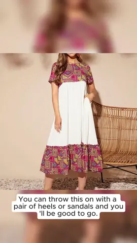 Smock-style dress with sleeves, featuring a trendy geo print desi#jul #july4th #f #foryou 
