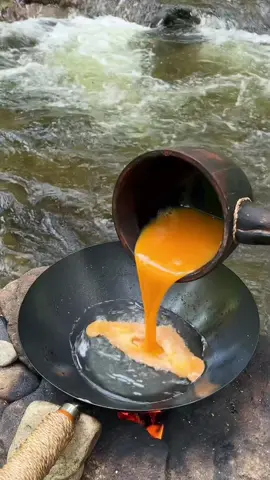 Would you eat this omelet? 🔥 #outdoor #outdoorcooking #camping #food #cooking #foodvideo #nature #forest #survival #foodvideos #usa #america #cooking #hungry #foodporn #wilderness #germany #adventures #asmr #asmrvideo #campfire #outdoorkitchen #fyp #reels #россия #russia #omelet