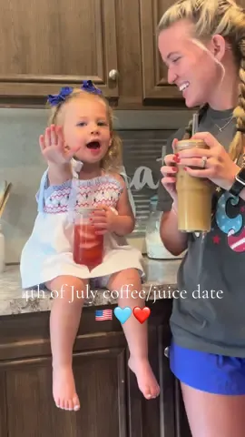this girl was so proud to show her daddy her drink 🥹  #momdaughter #date #juice #coffee #toddlerdrinks #fyp #4thofjuly #happyindependenceday #foryou 