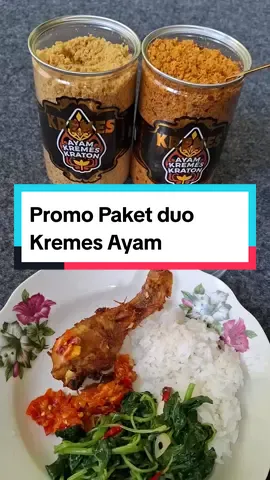 Lebih hemat dengan PAKET DUO! Setiap pembelian berisi: - 1pc Kremes Ayam Original 300g - 1pc Kremes Pedas Daun Jeruk 300g Expire: 4-5 Bulan Kremes Kraton sangat lezat di santap sebagai pelengkap lauk, ataupun dimakan sendiri. Kremes Kraton diolah menggunakan mesin spinner sehingga bebas minyak#promoguncang77 