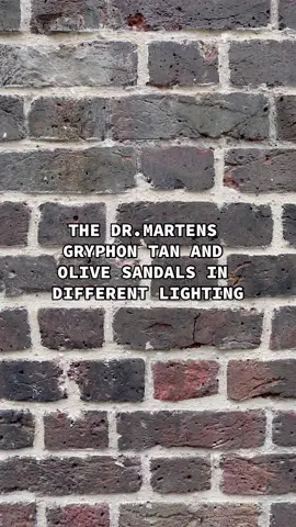 The Dr.Martens Gryphon sandals: tan vs olive in different lighting #DrMartens #drmartenssandals 