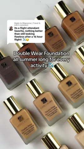 Replying to @Mignonne | Travel & Life #DoubleWear is the perfect addition to your makeup routine. Full coverage and lasts all day. #LongLastingFoundation #FullCoverageMakeup 😍☺️​ ​
