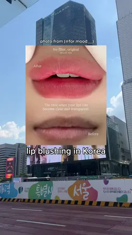 i personally wanted a pinker lip color and wasn’t a fan of my dark lip line so i tried lip blushing / lip embroidery in seoul! if you want lips similar to the color of a soft lip tint then lip blushing or lip embroidery may be the answer. it can also be done to improve the shape of your lips and many feel like their lips look plumper after too like lip filler!  #lipblush #stain #korea #beauty #lipembroidery #enhancement #seoul #fyp