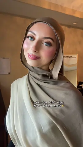 which side of this ombré hijab would you wear, taupe or beige?✨ #hijabitiktok #hijabstyle #HijabFashion #ootdhijab #xyzbca #fypシ 