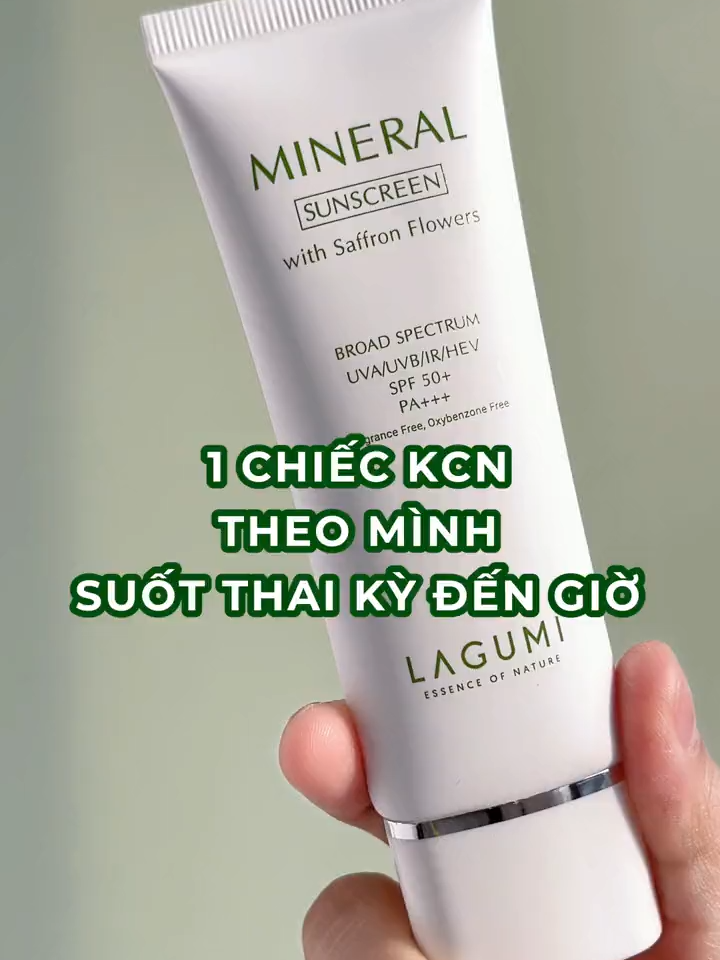 Recommend cho các mom bầu 1 loại kem chống nắng vật lý siêu đỉnh, finish phải gọi là mượt như nhung, bảng thành phần lành tính an toàn cho cả mẹ và babi. Từ hồi bầu tới giờ con 2 tuổi mình chỉ xài KCN Lagumi. #Lagumi #Myphamthiennhien #KCN #KCNvatly #KemchongnangLagumi