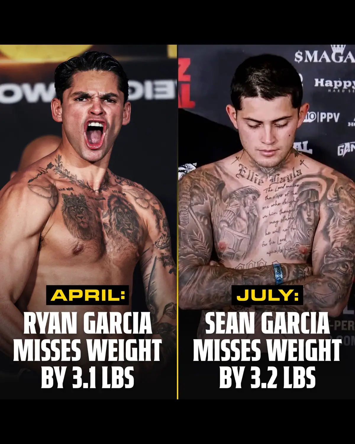 Sean Garcia just weighed in 3lbs over for his fight tomorrow 👀 (h/t @Happy Punch) #seangarcia #ryangarcia #boxing 
