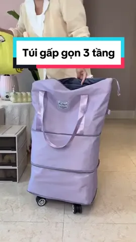 Túi du lịch gấp gọn 3 tầng, có bánh xe tiện lợi #giadung #giadungtienich #xuhuong #tuidulichgapgon #tuidulichdanang 