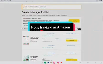 Könyv feltöltése az Amazon KDP-re lépésről lépésre! 📚  Nézd meg, hogyan csinálhatod te is. #írás #amazonkdp #illusztráció #könyvírás #onlinekönyvkiadás #kindledirektpublishing #könyvtervezés #kreatívírás #eszközök #könyvkiadás #selfpublishing #kreativitás #ebook #canva 