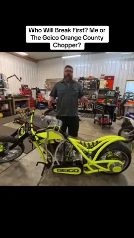 Who Will Break First? Me or The Geico Orange County Chopper? #chopper #motorcycle #harleydavidson #harley #Running 