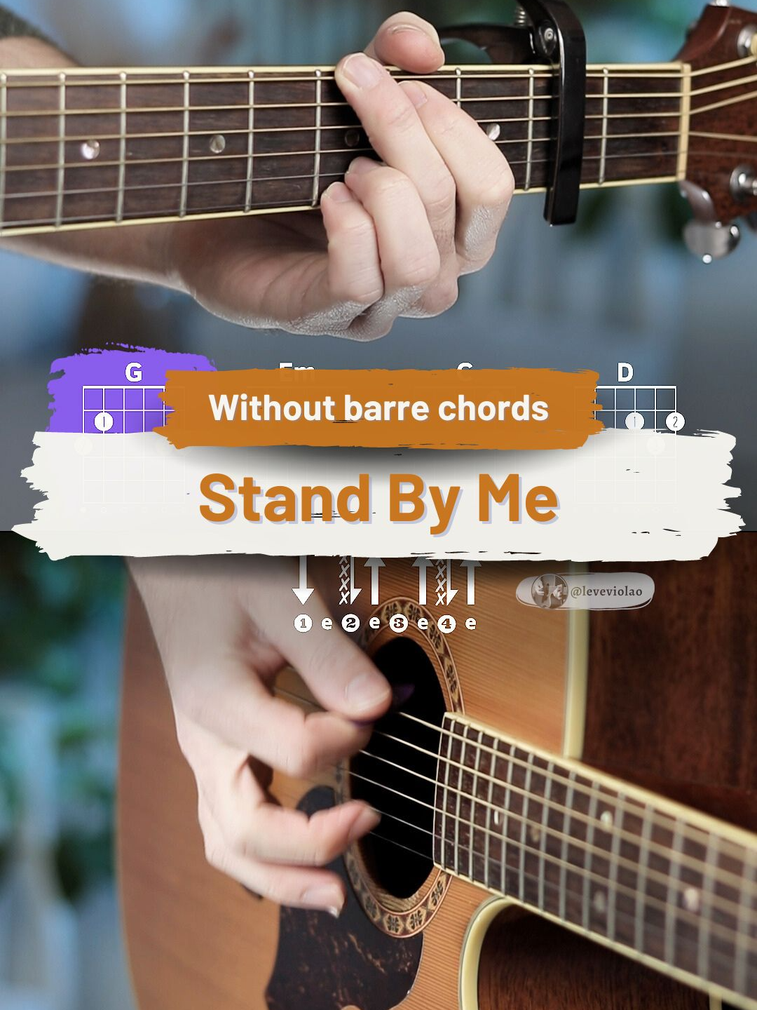 Without barre chords | Stand By Me #guitar #guitarra #violao