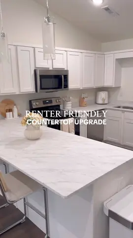 Ive been wanting to replace our ugly countertops for awhile now & finally did it (special thanks to my bf @MattMcCloskey ♥️). This renter friendly upgrade brightened the whole look of our kitchen & the contact paper with a matte finish I used makes it look so real 😍 everything I used is linked in my bio 🔗 #diyproject #diycountertop #renterfriendly #renterfriendlymakeover #KitchenHacks #kitchenupgrade #peelandstick #beforeandafter #rentalhacks #amazonkitchenfinds #renterfriendlymakeover #diyprojectsideas 