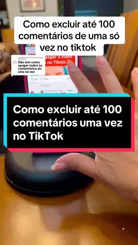 Respondendo a @Love como apagar até 100 comentários de uma só vez no tiktok  #responder #comentarios #criadoradeconteudo #tiktokdicas #dicas #dicasparainiciantes #elcilenebarreira 