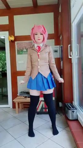 this dance again c: I'm wearing shorts #natsukicosplay#natsuki#ddlc#dokidokiliteratureclub#ddlccosplay#fypシ 