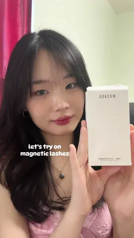 Trying on the Viral Magnetic Lashes ❤️ Design: #18 Velvet Black  #magneticlashes #lashes #kbeauty #douyin #wasado 