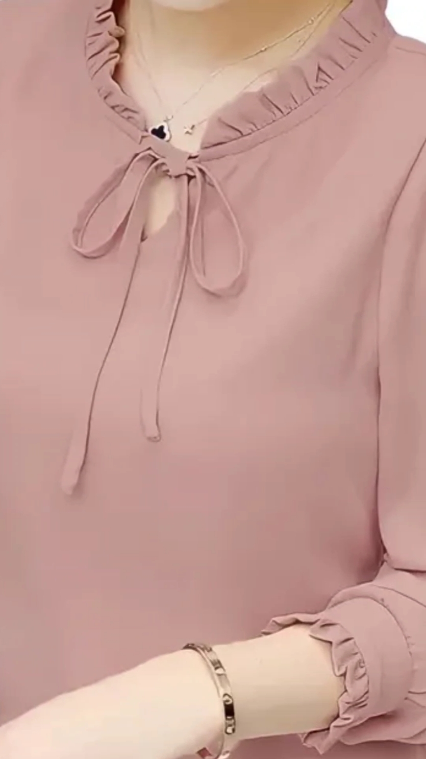 Aurel Blouse Syakila Korea Model Kerut Tali Baju Lembut Tangan Panjang Atasan Wanita  #blouse #atasanwanita #pakaianwanita 