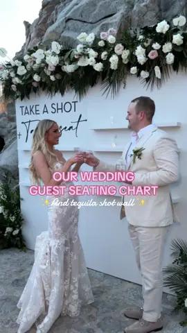 ✨This is your sign to do a wedding seating chart shot wall. It sparked so much joy ✨💍 #weddingseatingchart #weddingseatingchartidea #weddinginspo #weddingdesign #weddingtiktok #escortwall 