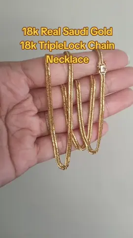 18K Gold Triple Lock Necklace #18ktriplelocknecklacepawnable #18kgoldtriplelocknecklace #18kgoldnecklaces #18ksaudigoldpawnable💯 #18ksaudigold #fypppppppppppppppp #trending #foryoupage #fypシ 