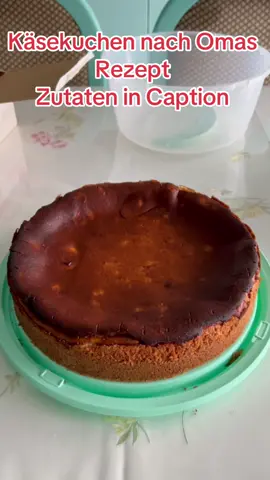 Käsekuchen nach Omas Rezept Zutaten:  Teig: 150 g Weizenmehl, 3 g Backpulver, 65 g Zucker, zwei Eigelb, ein Esslöffel Wasser, 50 g Butter  Füllung: sechs Eiweiß, vier Eigelb, 150 g Zucker, 1kg Magerquark, 1x Vanillezucker , 1x geriebene Zitronenschale, 1,5 Becher Sahne, 1x Käsekuchen Hilfe Doktor Oetker Rezept:  1) Springform wird mit Backpapier ausgegleitet, gefettet und mit Paniermehl eingestreut, so dass wir den Kuchen später besser lösen können 2) Backofen auf 170° ober und Unterhitze vorheizen 3) für den Knetteig alle Zutaten in eine Schüssel geben, mit der Hand zerdrücken und dann in die Springform auf den Boden drücken und auch den Rand hoch drücken 4) für die Füllung Eiweiß, die Hälfte des Zuckers und eine Prise Salz mindestens 5 Minuten mit der Küchenmaschine schlagen, dass eine feste Eischneemasse entsteht 5) danach Eigelb mit dem Rest des Zucker, Quark, Vanillezucker, Zitronenschale, Sahne, mindestens 1 Minute glatt rühren 6) Käsekuchen Hilfe unterrühren 7) Eischnee unterheben 8) Masse in die Springform geben und glatt streichen 9) Kuchen 70 Minuten backen. Dann den Backofen ausschalten und weitere 10 Minuten im ausgeschalteten Backofen ruhen lassen macht vorher die Stäbchenprobe, ob der Kuchen auch gut ist 10) Kuchen aus dem Backofen holen auskühlen lassen nach dem auskühlen von der Springform lösen und genießen Viel Spaß beim nachmachen, abonnier den Kanal für mehrere Vorschläge und speichert euch das ganze ab, dass ihr nachmachen könnt könnt  #käsekuchen #omasrezept #backenistliebe #cheesecake #rezept #Recipe #fy #fyp #viral  #reeloftheday #postoftheday #forevergains 