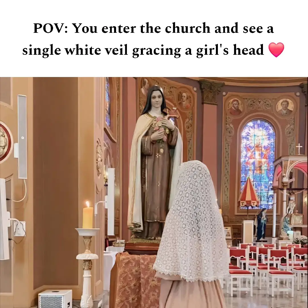 It gives me hope that even in modern times, this tradition still lives on. ❤️ #fyp #foryou #God #Jesus #christ #HolySpirit #catholic #catholicism #christian #christianity #modesty #church #girl #female #veil #christianveiling 