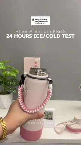 Replying to @Ms.Dedios tara tignan natin kung 24 hours cold ba talaga itong si Hilee Lotus Root Starch 🫣 pasado kaya sa ice test? #vacuumflask #tumbler #hilee #hotandcold #thermostumbler #tumbleraccessories 
