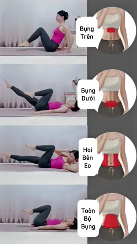 một số bài tập bụng giúp cơ bụng săn chắc để bạn dễ dàng tập tại nhà #giamcan #giamcanantoan #giammobung #yoga #yogatainha #xuhuong 