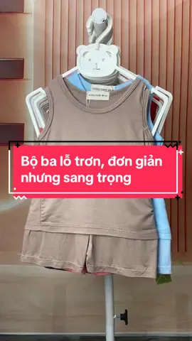 Bộ Ba Lỗ hot nhất tiktok, vải thun lạnh mềm mát, hoạ tiết trơn dành cho bé 6-16kg #xuhuongtiktok #aoquantreem #aoquandep 